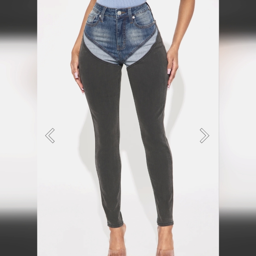Colorblock Skinny Jeans